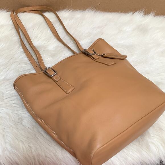 COACH Vintage Camel Tan Leather N/S LEGACY Bucket Tote Shoulder Bag #9803 - Picture 5 of 16